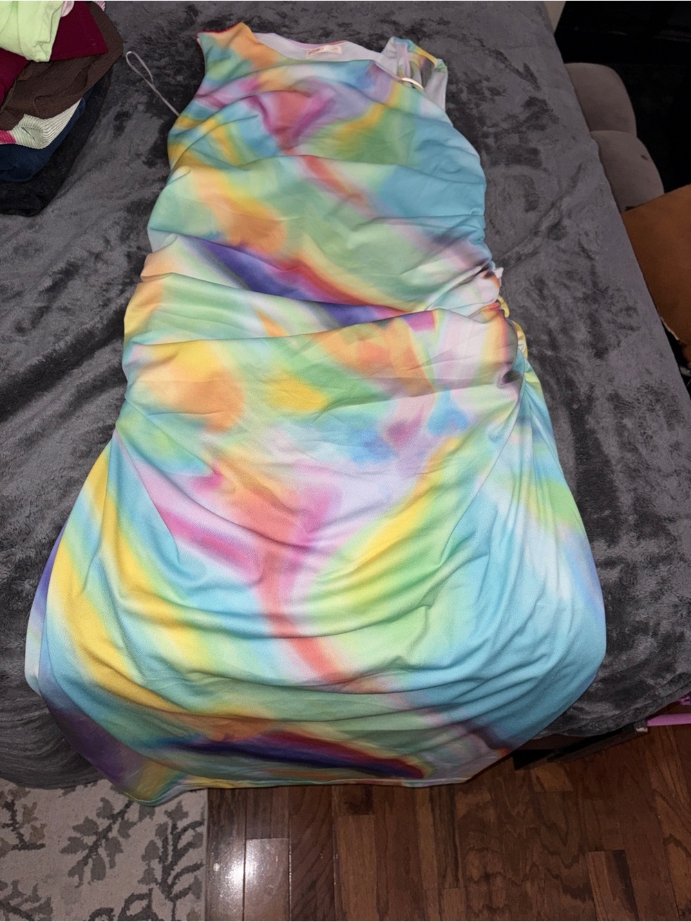 Women's Sleeveless Pastel Tie-Dye Maxi Dress - Multicolor